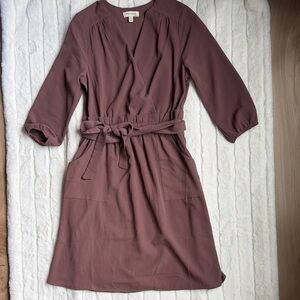 🤎 Chic Long Sleeve Dress in Dusty Rose/mauve
